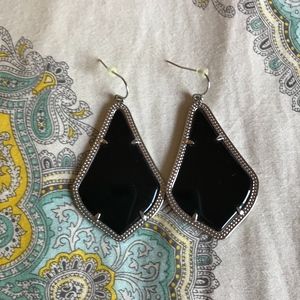 Kendra Scott Alex Silver Drop Earrings in Black